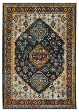 Augustus Medallion Blue/ Multi Indoor Area Rug, Blue, 3'3"x5'