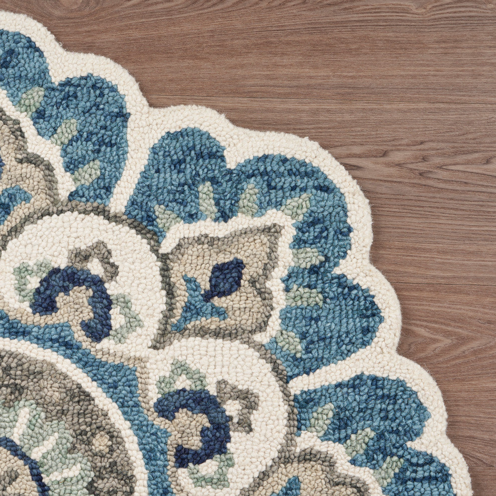 Edged Flora Area Rug, 6' Round
