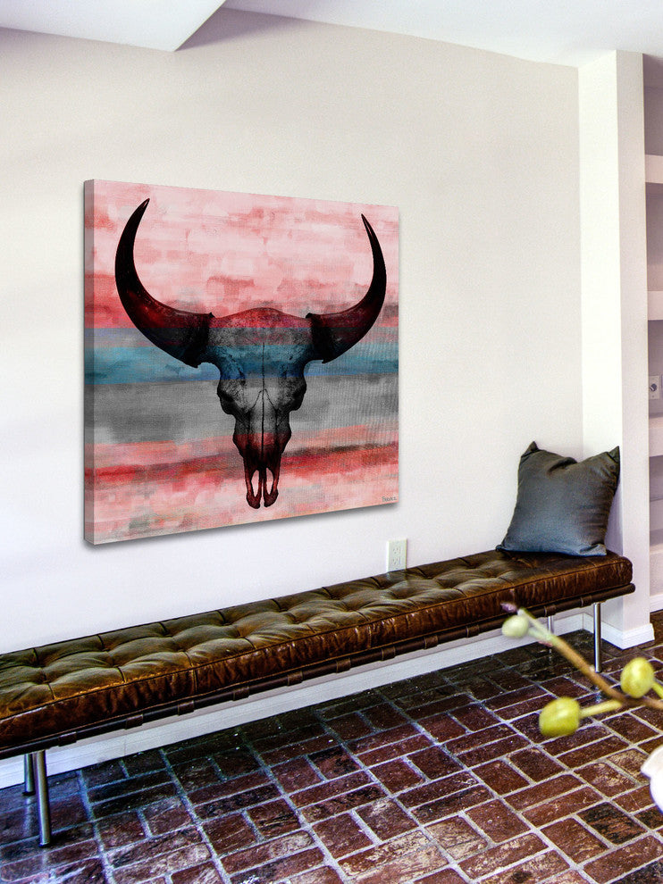 "Pastel Skull" Fine Art Canvas Print, 24"x24"