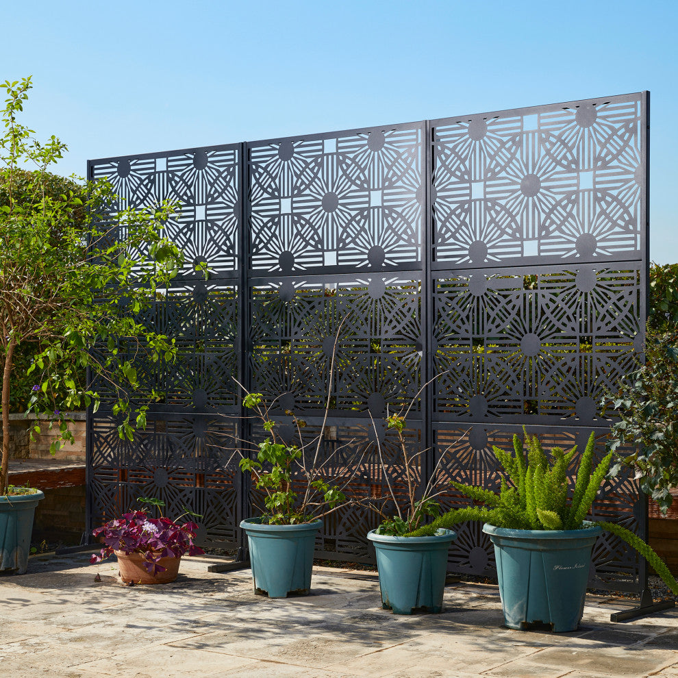 6ft Galvanized Steel Privacy Screen Fence