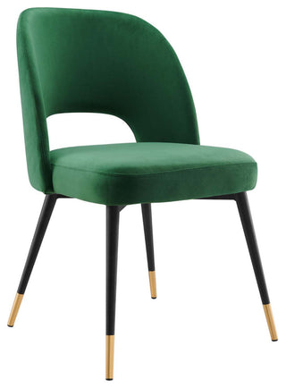 Rouse Performance Velvet Dining Side Chair Emerald