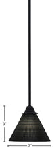 Paramount Mini Pendant, Matte Black, 7" Black Matrix Glass