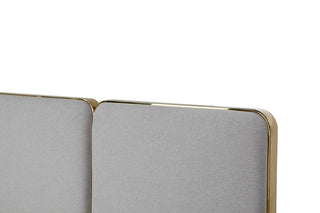 Modrest Athena and Rothsay Modern Grey Fabric, Wenge, Gold Bedroom Set