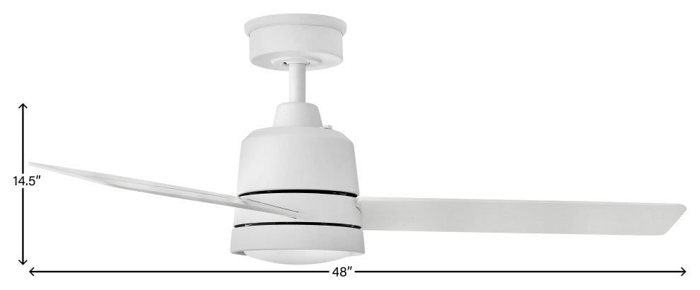 Hinkley Chet 48" Indoor/Outdoor Ceiling Fan, Matte White
