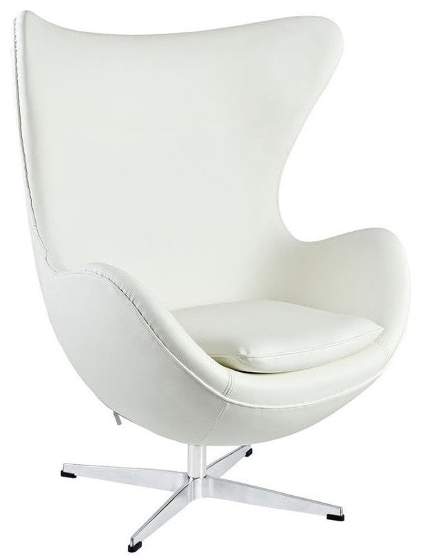 Modern Contemporary Living Room Leather Lounge Chair Black, White