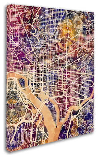 Michael Tompsett 'Washington DC Street Map 2' Canvas Art, 19"x14"