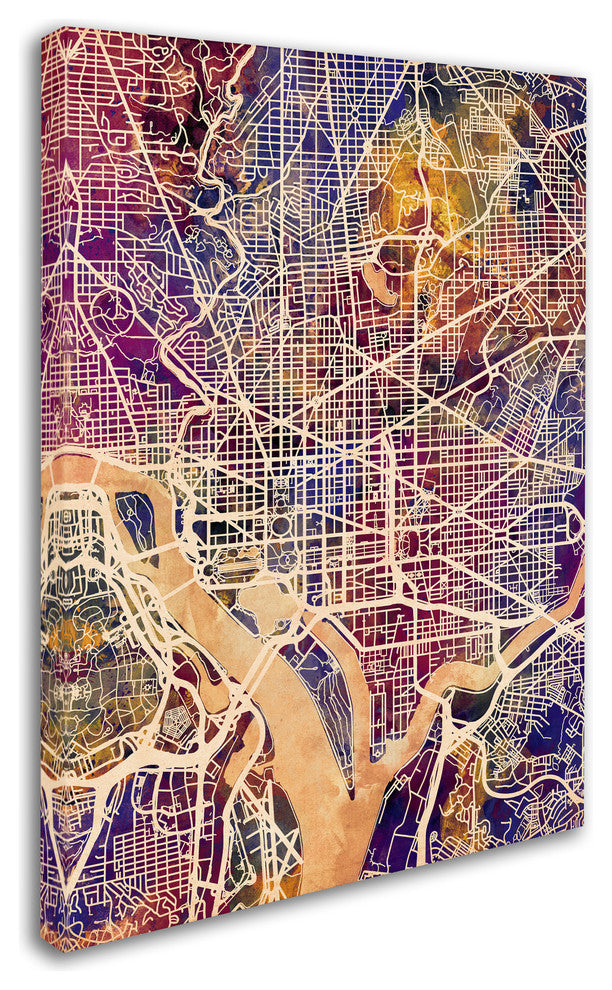 Michael Tompsett 'Washington DC Street Map 2' Canvas Art, 19"x14"