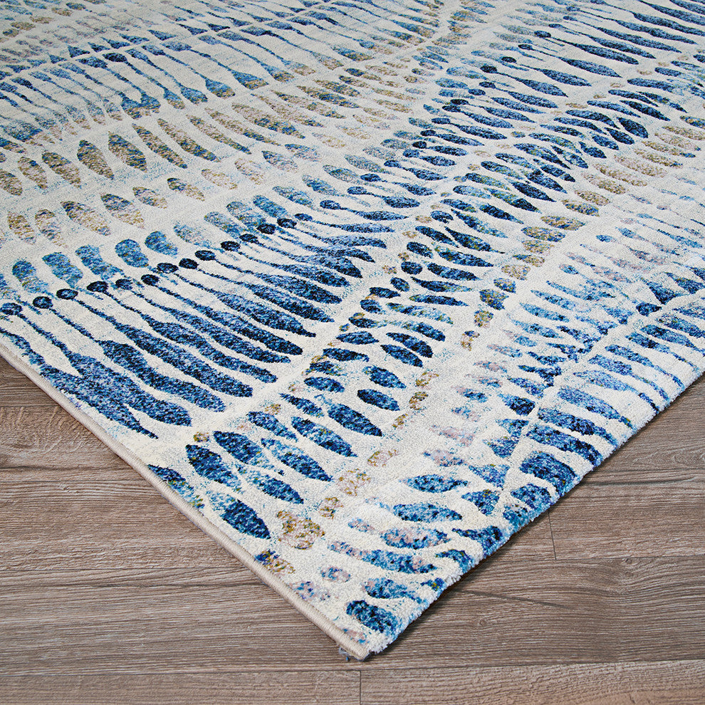 Couristan Easton Charles Bone-Blue-Multi Area Rug, 5'3" x 7'6", Bone-Blue-Multi