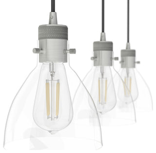 Hunter Van Nuys Brushed Nickel 3 Light Linear Cluster Ceiling Light