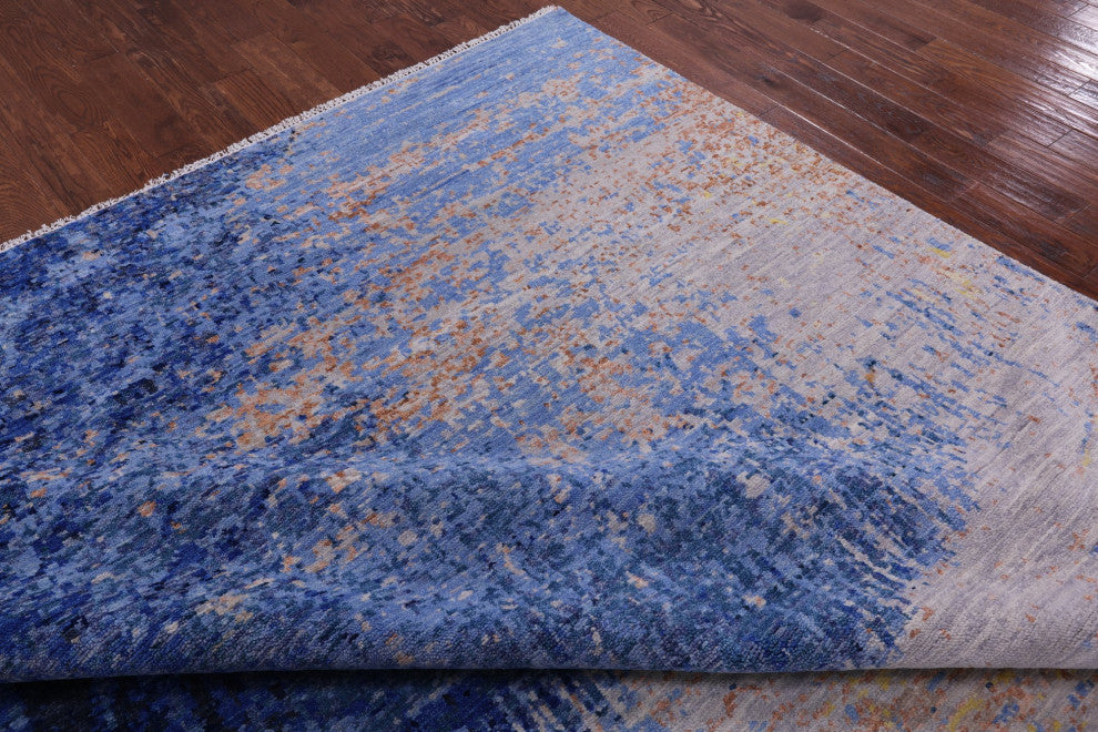 9' 3" X 12' 3" Modern Hand-Knotted Wool Rug Q9385