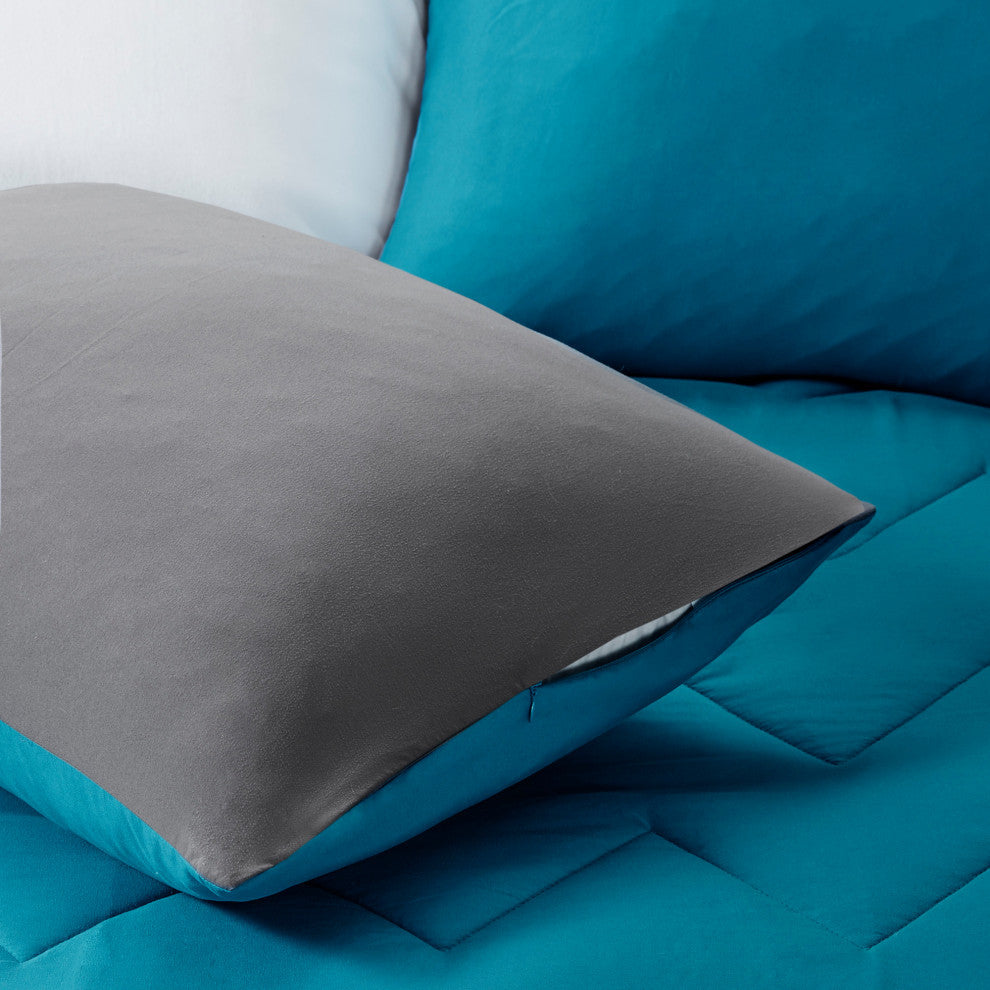 Intelligent Design Microfiber Solid Comforter Mini Set, Full/Queen