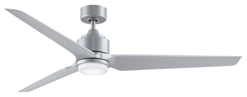 Fanimation TriAire Custom Ceiling Fan with LED Light, Silver, 64"