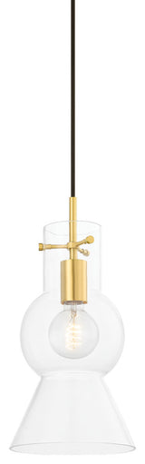 Mirabel 1 Light Pendant, Aged Brass