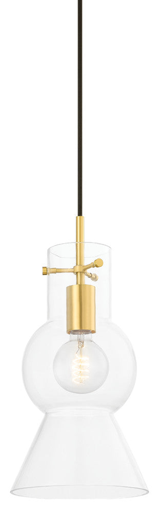 Mirabel 1 Light Pendant, Aged Brass