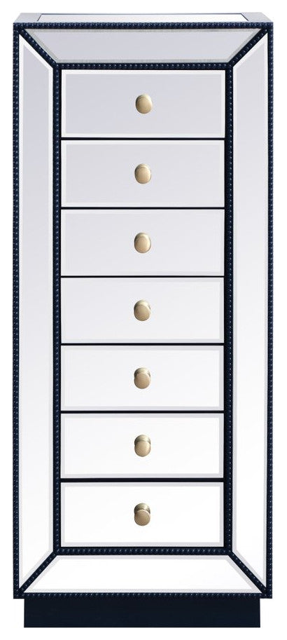 Ruby 18" Mirrored Lingere Chest, Blue