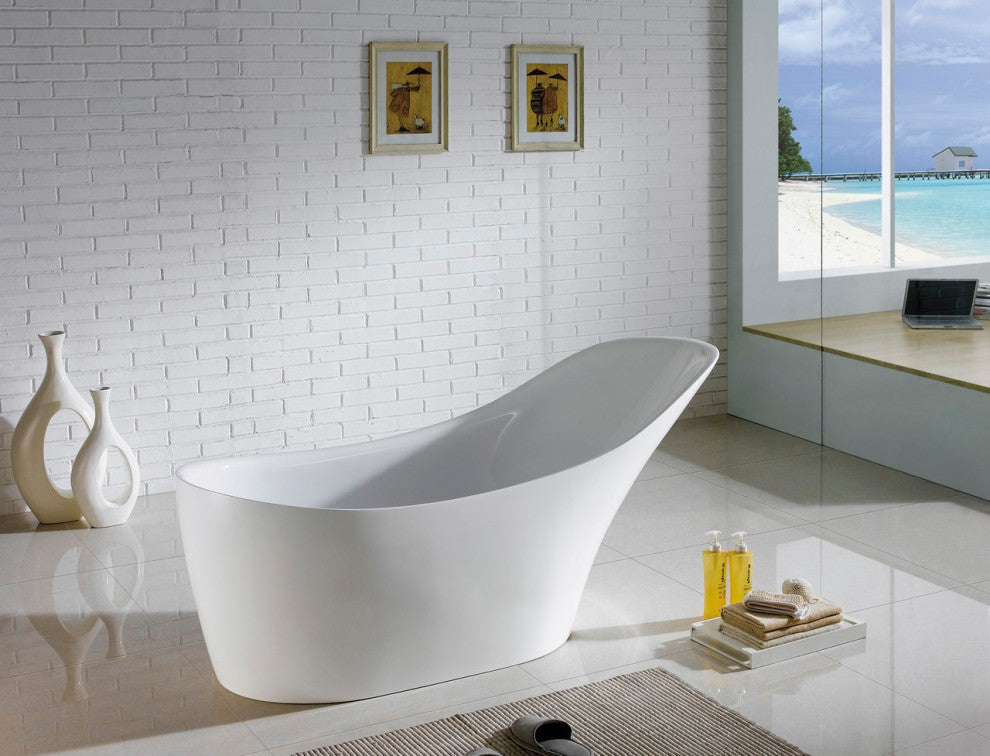 Kube Victorian 67'' Free Standing Bathtub, White