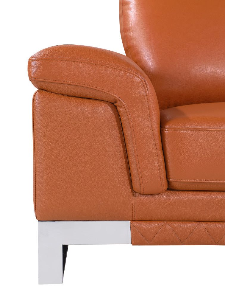 Naples Contemporary Genuine Italian Leather Sofa Camel