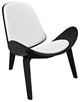 Modern Black White Arch Upholstered Vinyl Lounge Chair