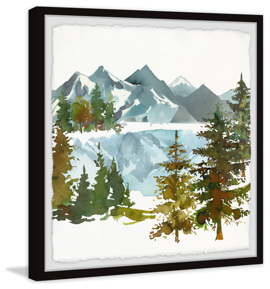 "Frozen Lake" Framed Painting Print, 32x32