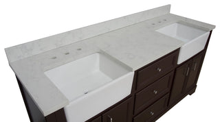 Zelda 72" Bathroom Vanity, Chocolate, Engineered Carrara