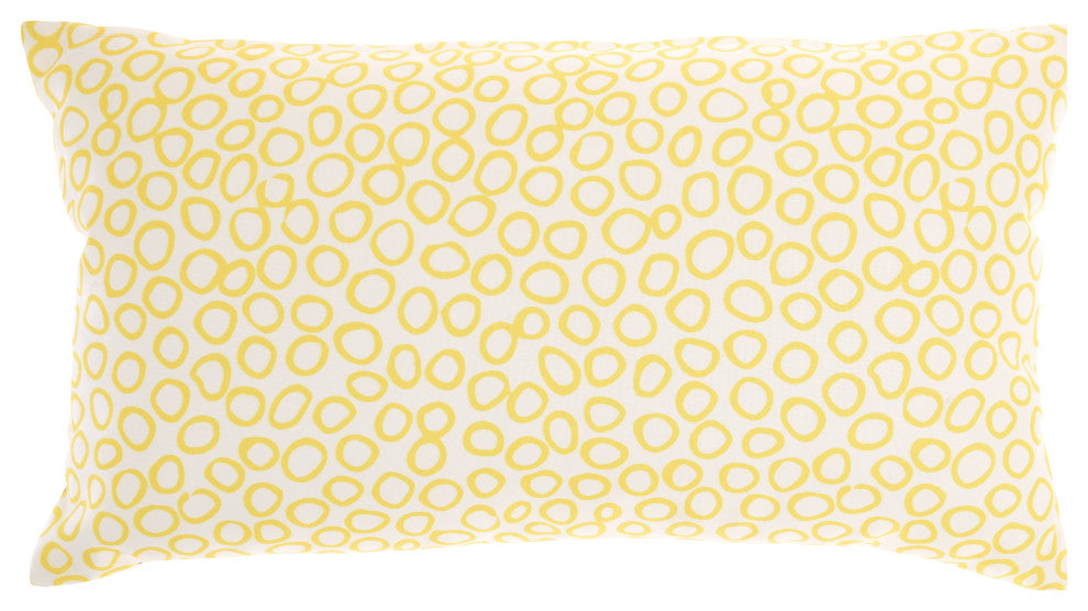 Mina Victory GT129 Throw Pillow, Yellow, 12"x 22"