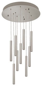 Eli Nine Pendant, 81W 120, 277V, Satin Nickel