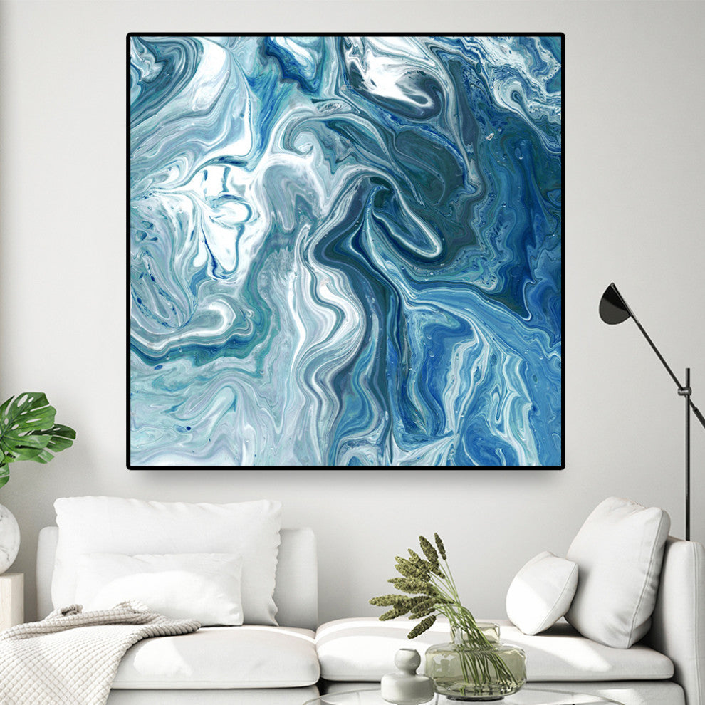 "Indigo Minerals II" Oversized Framed Canvas, 45" x 45"