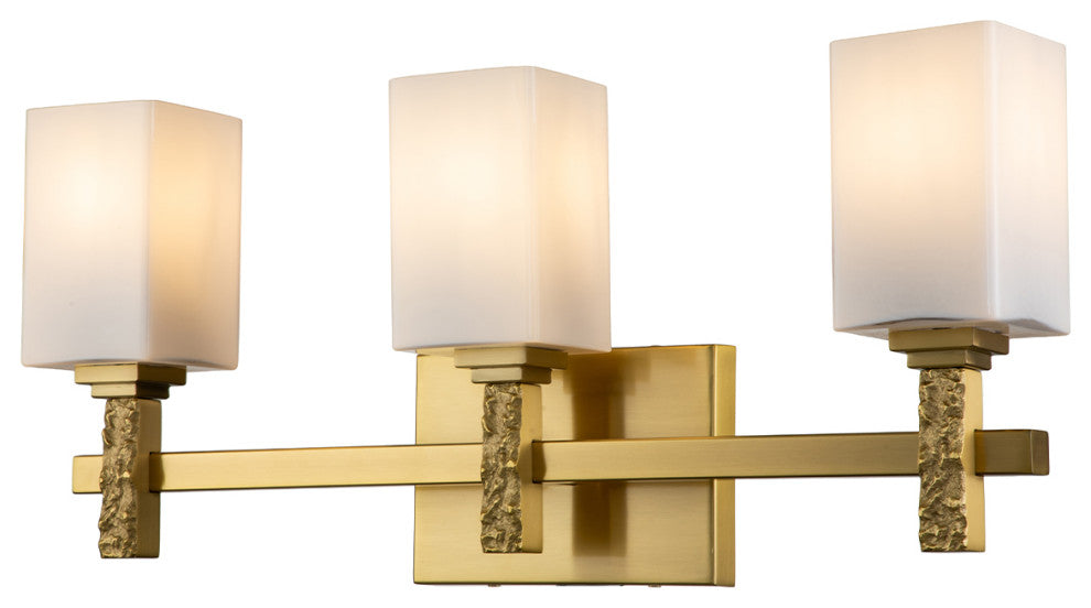 Jack 3 Light Bath Bar in Aged Brass