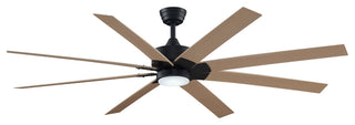 Levon 72" Ceiling Fan Black With Natural Blades and LED Light