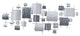 Modernist Floating Squares Wall Decor, 59.75 Inches