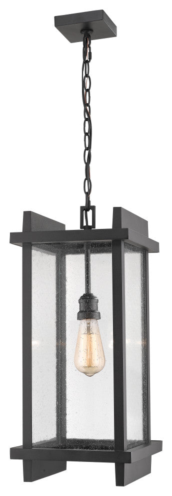 Fallow Collection 1 Light Outdoor Chain Mount Ceiling Fixture in Black Finish