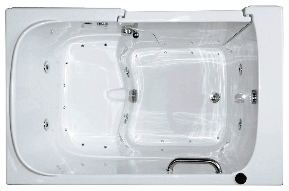 Bariatric 4.58'x35" Walk-In Air and Hydrotherapy Massage Right Drain
