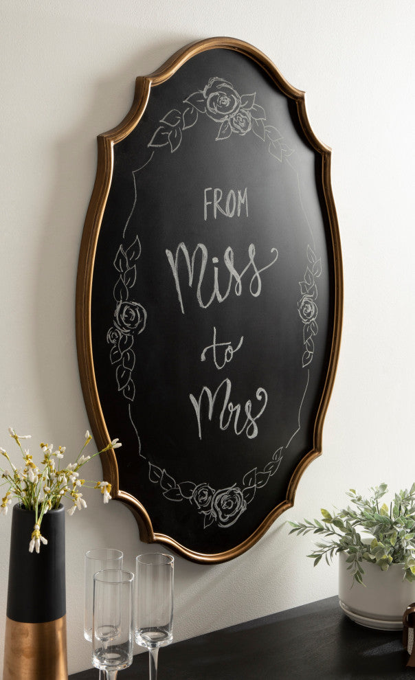 Leanna Framed Chalkboard, Gold 24x36