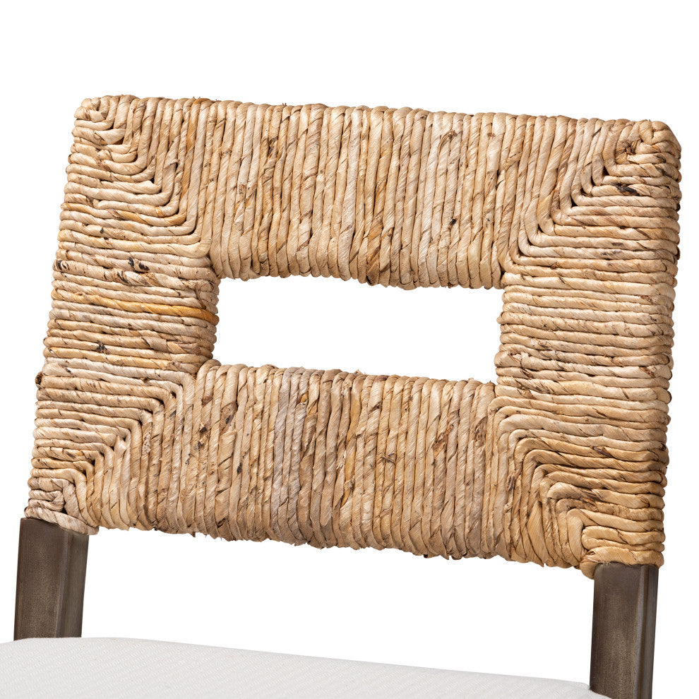Eila Mahogany & Rattan Counter Stool