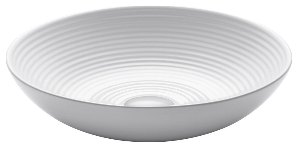 Viva Ceramic Round Vessel Bathroom Sink, White
