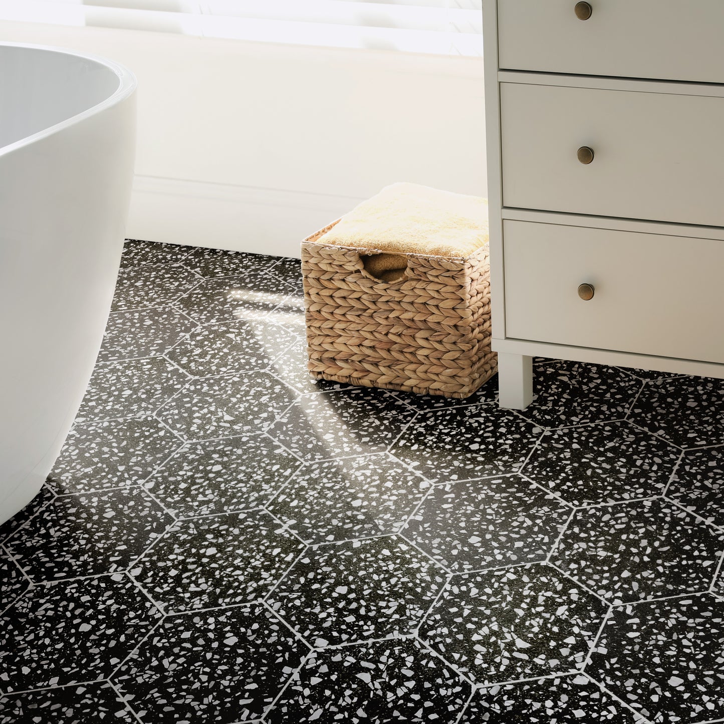 Venice Hex Black Porcelain Floor and Wall Tile