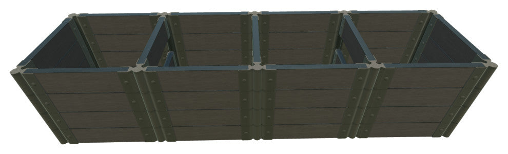 Weathered Wood 2" Tool Free, 2Ft: 2x8x22' Garden Raised Bed
