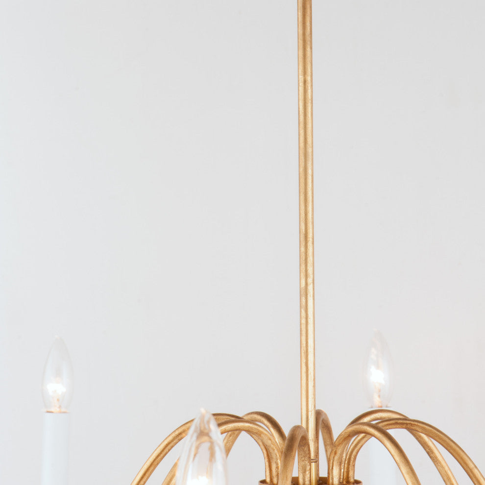Maxim 12168 Plumette 8 Light 36"W Taper Candle Chandelier - Gold Leaf