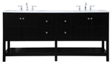 Black 72" Double Sink Bathroom Vanity