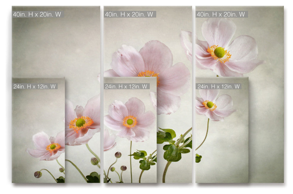 Ready2HangArt 'Anemones' 3-Piece Canvas Wall Decor Set, 60"x40"