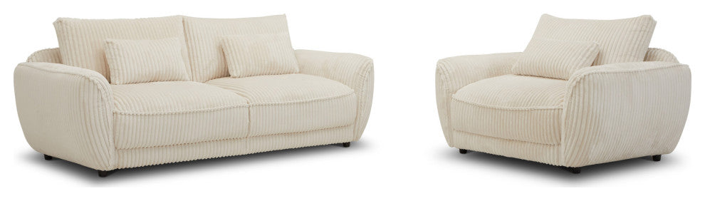Utopia Mega Ivory Sofa and 2 Chair and Half