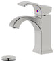 Kediri Single Handle Brushed Nickel Faucet, Drain Assembly With Overflow