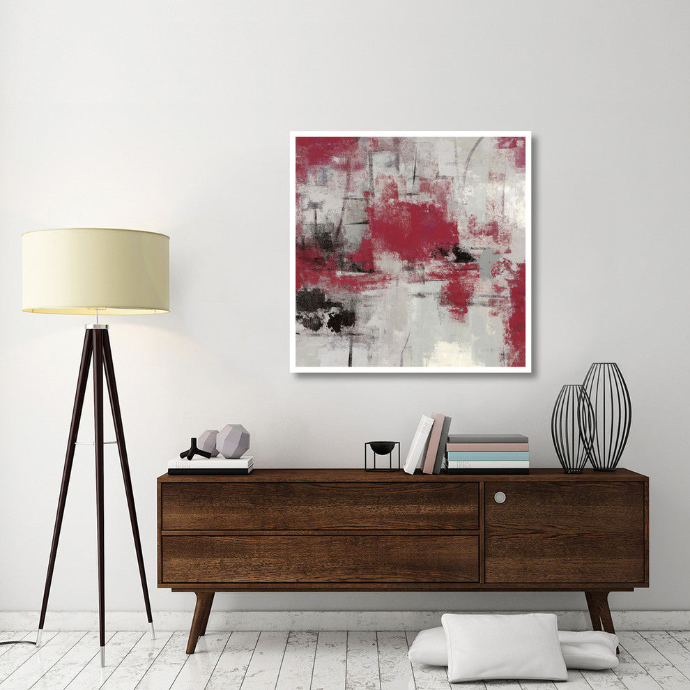 "Stone Gardens III Red" Digital Paper Print by Silvia Vassileva, 42"x42"