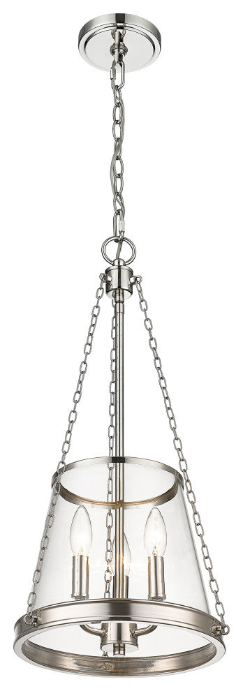 Zlite 341P12-PN 3-Light Pendant, Clear