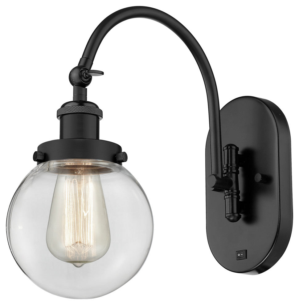 Innovations 918-1W-BK-G202-6 1-Light Sconce, Matte Black