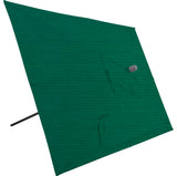 10'x6.5' Rectangular Auto Tilt Market Umbrella, Grey Frame, Sunbrella, Forest Gr