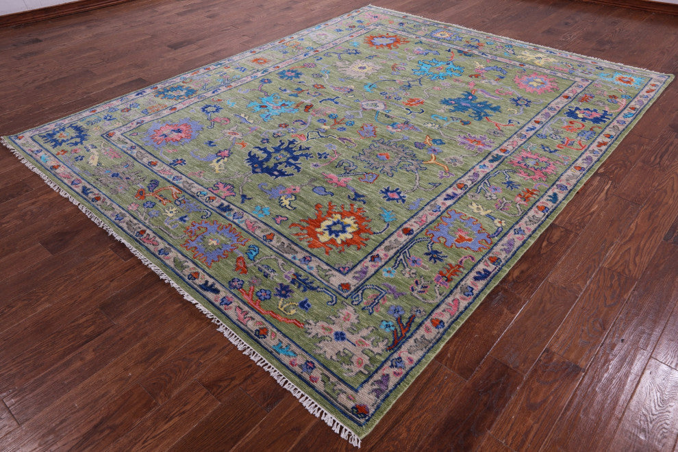 Turkish Oushak Handmade Wool Rug 8' 2" X 10' 4" - Q15851