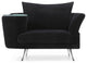Modern Cafe Velvet Fabric Upholstered Chair with Right Side Table, Left Side