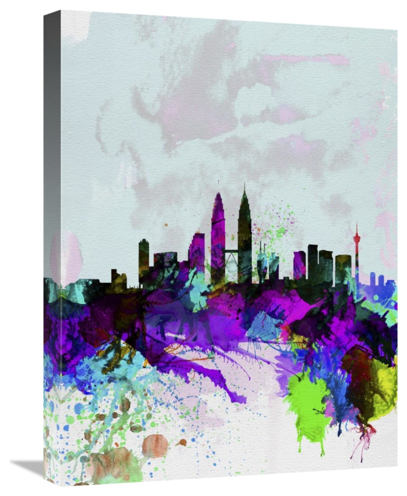 "Kuala Lumpur Watercolor Skyline" Fine Art Print
