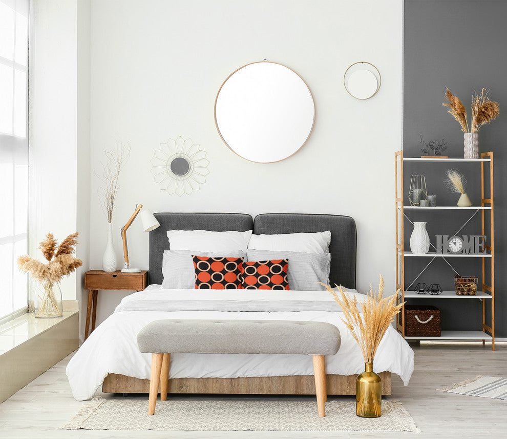 Mod Circles Accent Pillow, Harvest Orange, 18"x18"